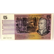 AUSTRALIA 1967 . FIVE 5 DOLLAR BANKNOTE . ERROR . MISSING ONE COLOUR SIMULATION . FIRST PREFIX "NAA"